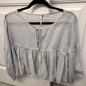 Free People blue and white stripped blouse. Size small
